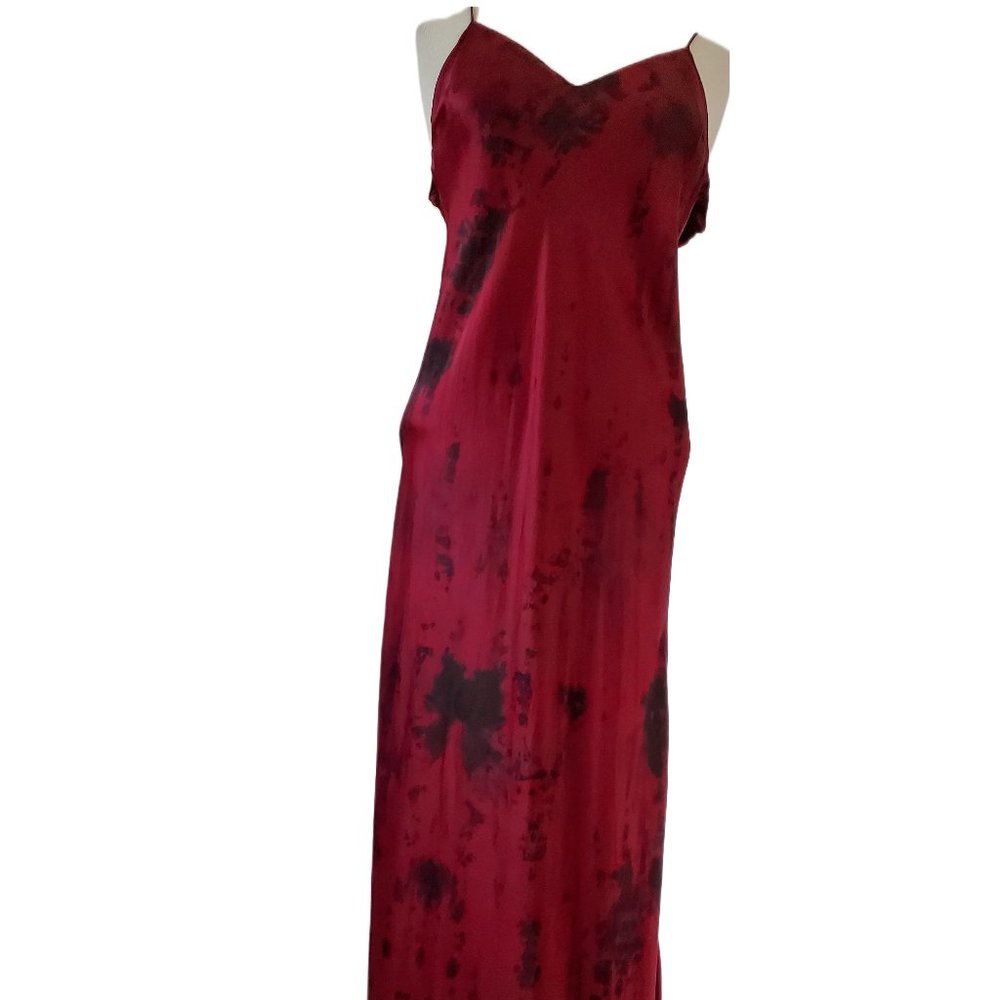 Dannijo long Silk Slip Dress lingerie chemise red pink black purple tie dyed M L - Picture 11 of 13